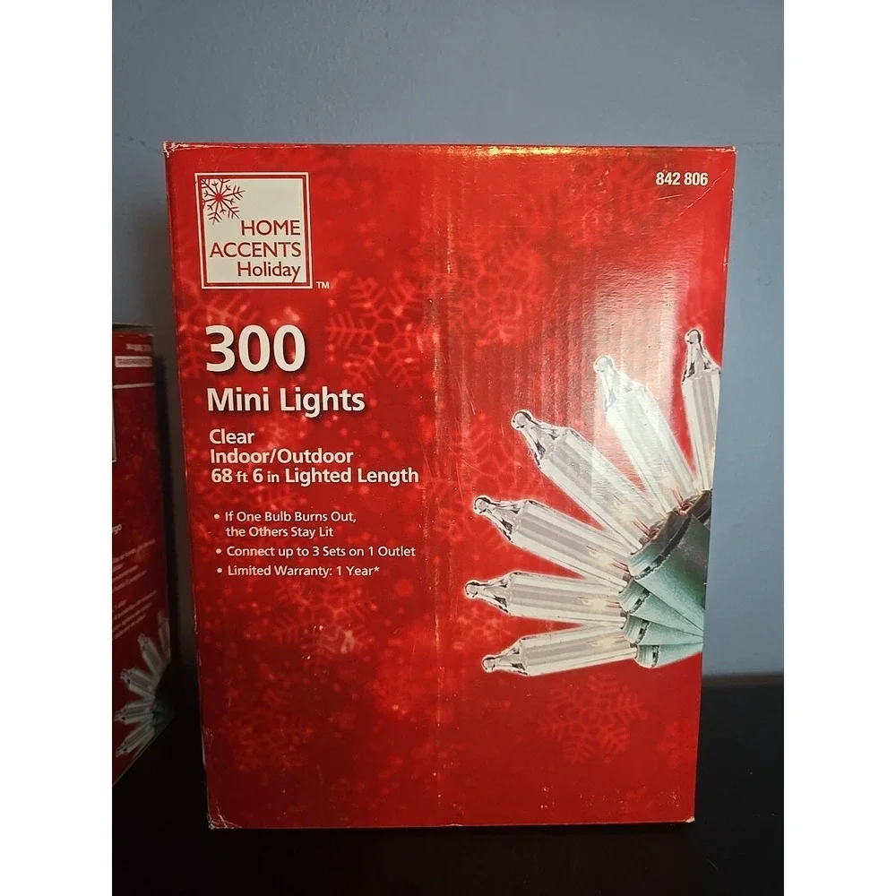Home‎ Accents Holiday Christmas 300 & 100 count Mini Lights Clear